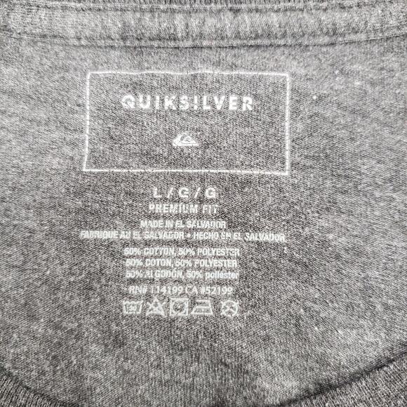 Quiksilver Men's Gray Short Sleeve T-Shirt Size L - Picture 6 of 7